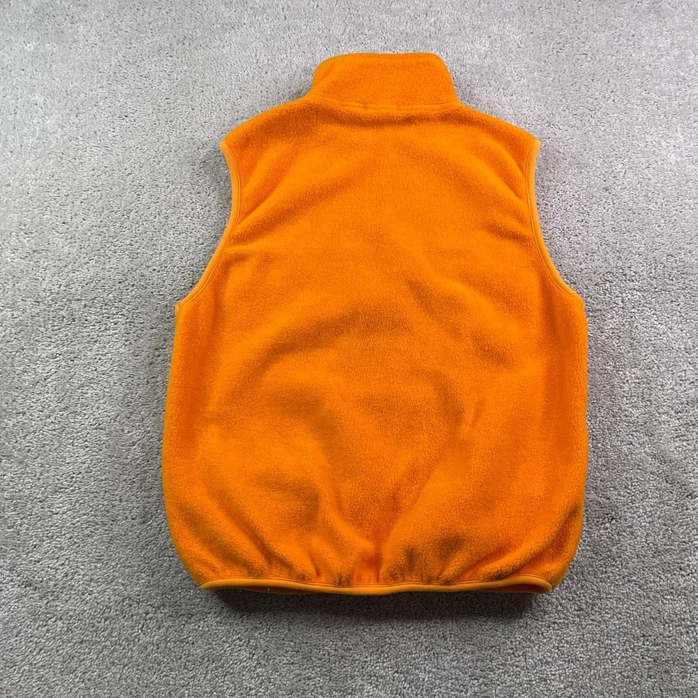 Vintage LL Bean Vest Kids Large Orange Fleece Full Zip Gorpcore Fall Layering